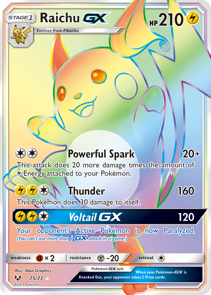 Raichu GX (75/73) [Sun & Moon: Shining Legends] | Exor Games Bridgewater