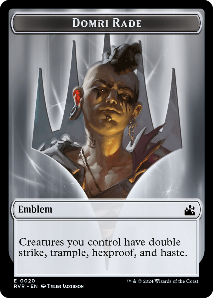 Spirit (0018) // Emblem - Domri Rade Double-Sided Token [Ravnica Remastered Tokens] | Exor Games Bridgewater