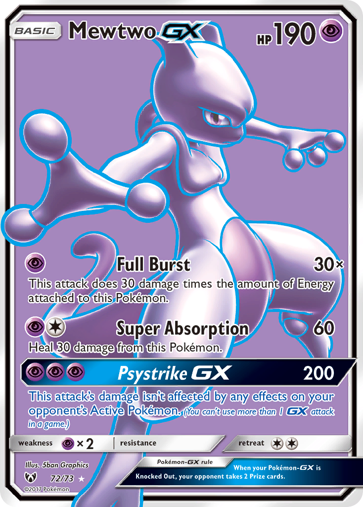 Mewtwo GX (72/73) [Sun & Moon: Shining Legends] | Exor Games Bridgewater