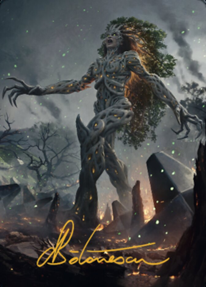 Titania, Gaea Incarnate Art Card (Gold-Stamped Signature) [The Brothers' War Art Series] | Exor Games Bridgewater