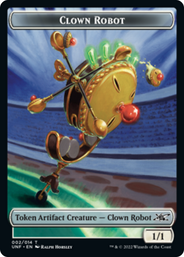 Clown Robot (002) // Food (011) Double-sided Token [Unfinity Tokens] | Exor Games Bridgewater