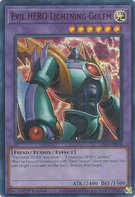 Evil HERO Lightning Golem (Red) [LDS3-EN028] Ultra Rare | Exor Games Bridgewater