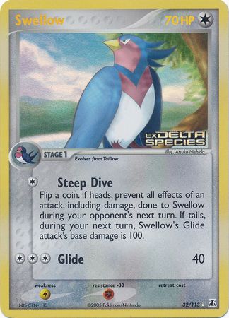 Swellow (32/113) (Stamped) [EX: Delta Species] | Exor Games Bridgewater