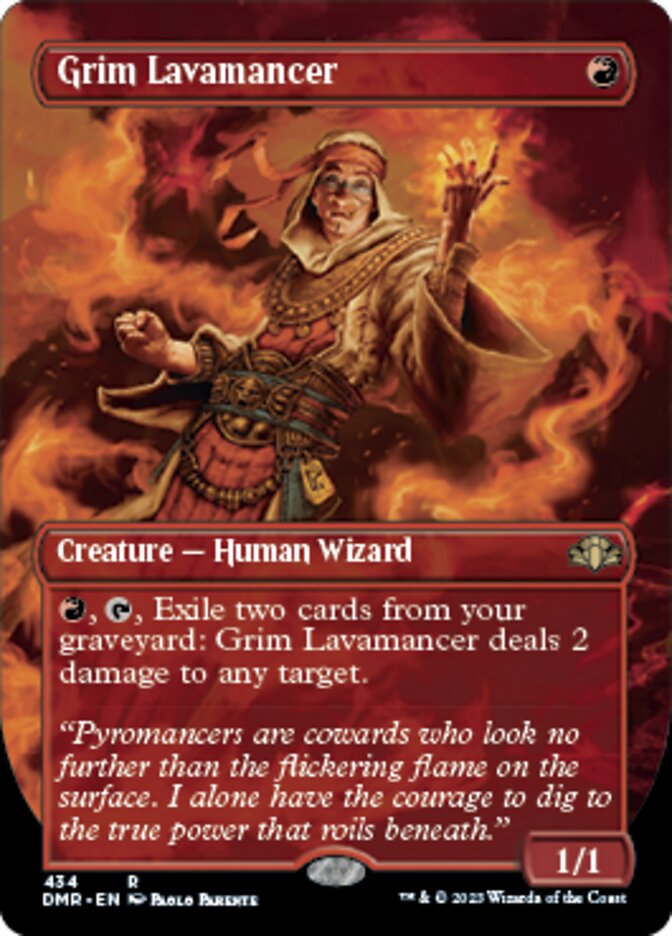 Grim Lavamancer (Borderless Alternate Art) [Dominaria Remastered] | Exor Games Bridgewater