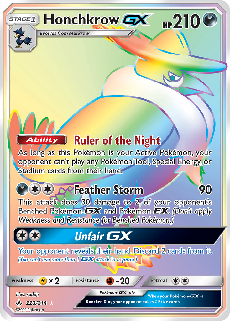 Honchkrow GX (223/214) [Sun & Moon: Unbroken Bonds] | Exor Games Bridgewater