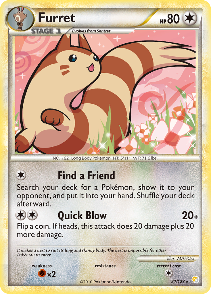 Furret (21/123) [HeartGold & SoulSilver: Base Set] | Exor Games Bridgewater