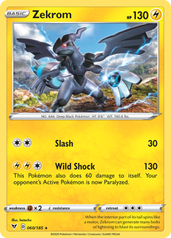 Zekrom (060/185) [Sword & Shield: Vivid Voltage] | Exor Games Bridgewater