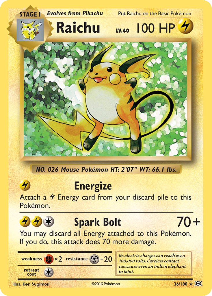 Raichu (36/108) (Theme Deck Exclusive) [XY: Evolutions] | Exor Games Bridgewater