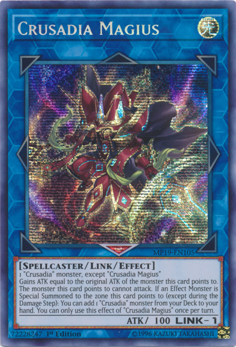 Crusadia Magius [MP19-EN105] Prismatic Secret Rare | Exor Games Bridgewater