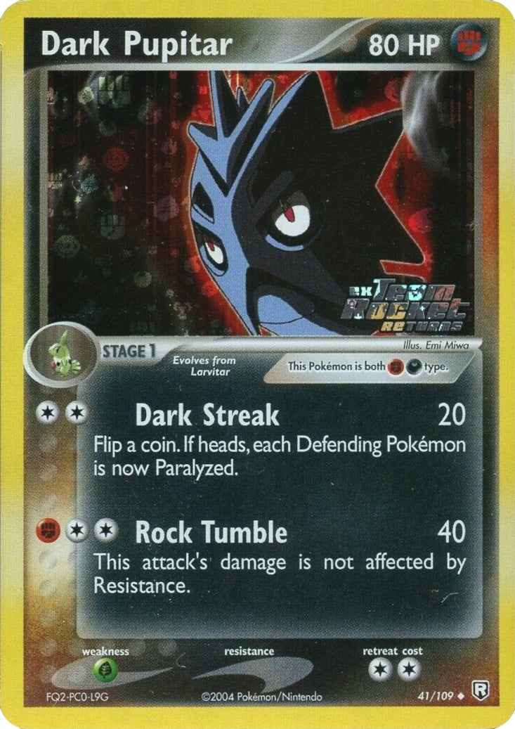 Dark Pupitar (41/109) (Stamped) [EX: Team Rocket Returns] | Exor Games Bridgewater