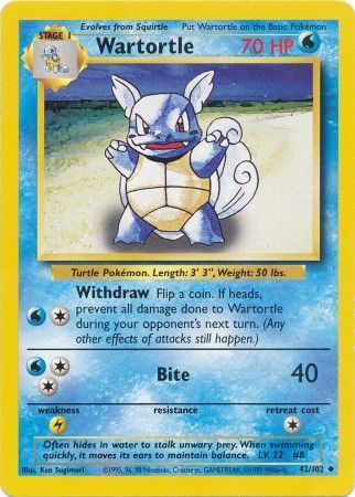 Wartortle (42/102) [Base Set Unlimited] | Exor Games Bridgewater