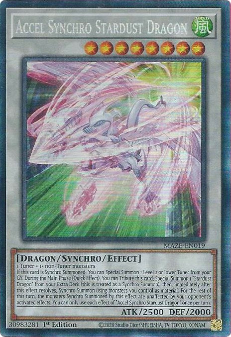 Accel Synchro Stardust Dragon [MAZE-EN019] Collector's Rare | Exor Games Bridgewater