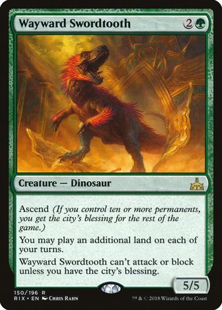 Wayward Swordtooth [Rivals of Ixalan] | Exor Games Bridgewater