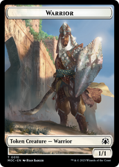 Warrior // Elspeth, Sun's Champion Emblem Double-Sided Token [March of the Machine Commander Tokens] | Exor Games Bridgewater