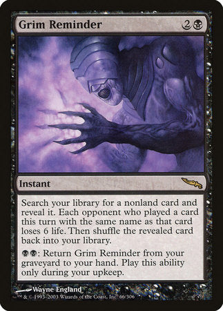 Grim Reminder [Mirrodin] | Exor Games Bridgewater