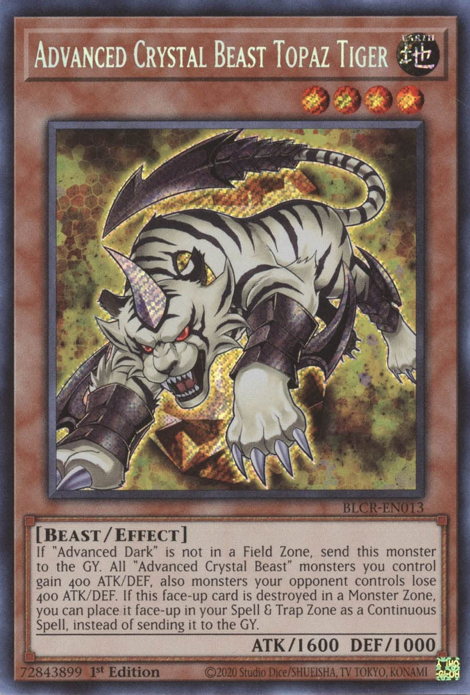 Advanced Crystal Beast Topaz Tiger [BLCR-EN013] Secret Rare | Exor Games Bridgewater