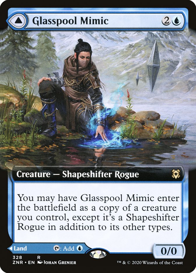 Glasspool Mimic // Glasspool Shore (Extended Art) [Zendikar Rising] | Exor Games Bridgewater