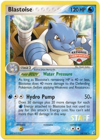 Blastoise (14/100) (National Championship Promo Staff) [EX: Crystal Guardians] | Exor Games Bridgewater