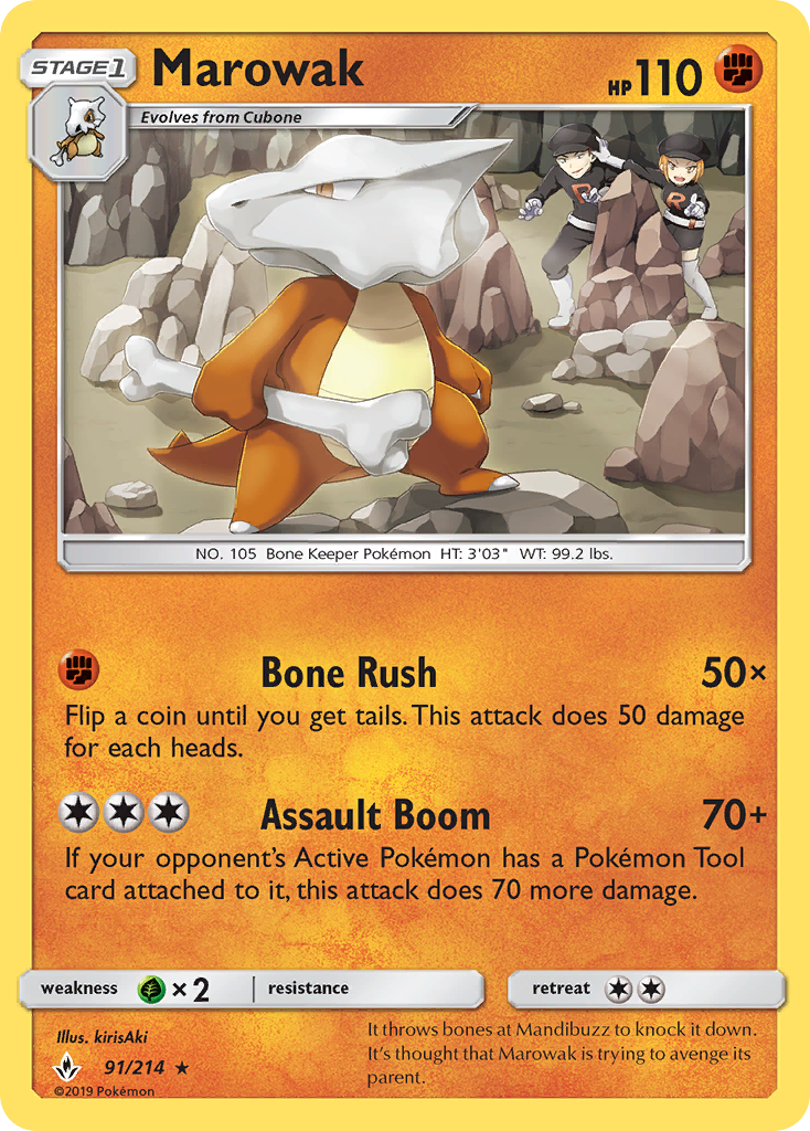 Marowak (91/214) [Sun & Moon: Unbroken Bonds] | Exor Games Bridgewater