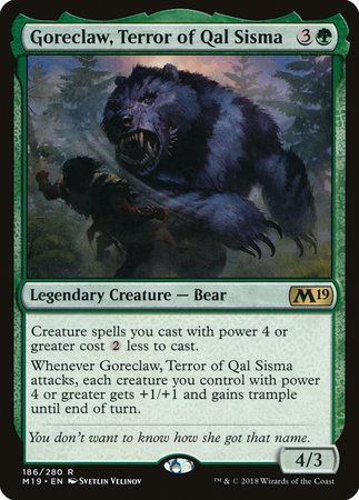 Goreclaw, Terror of Qal Sisma [Core Set 2019] | Exor Games Bridgewater