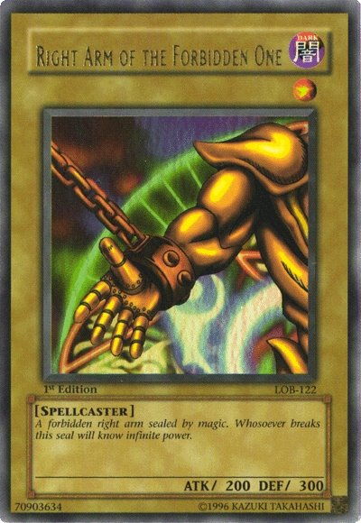Right Arm of the Forbidden One [LOB-122] Ultra Rare | Exor Games Bridgewater