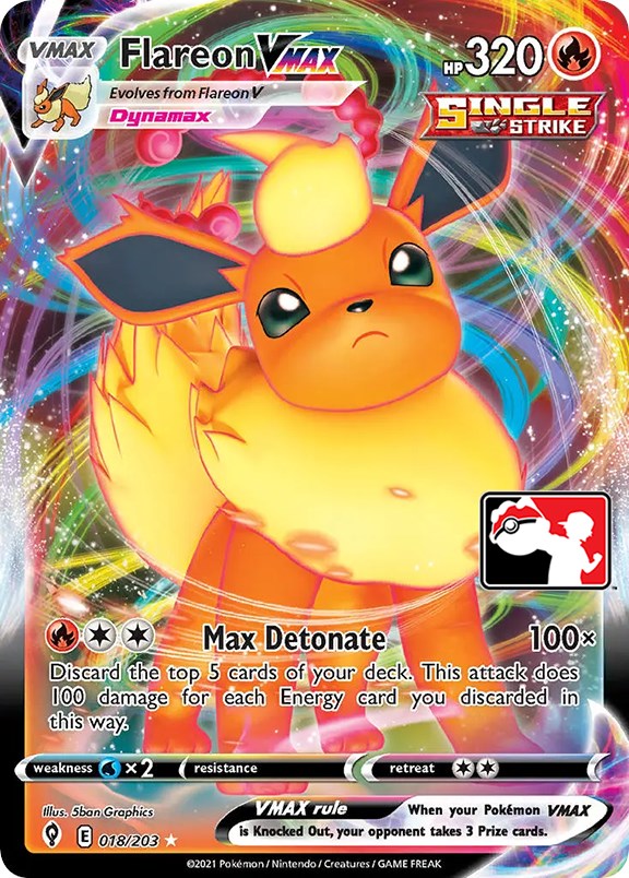 Flareon VMAX (018/203) [Prize Pack Series One] | Exor Games Bridgewater