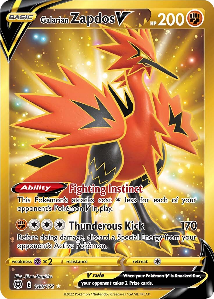 Galarian Zapdos V (182/172) [Sword & Shield: Brilliant Stars] | Exor Games Bridgewater