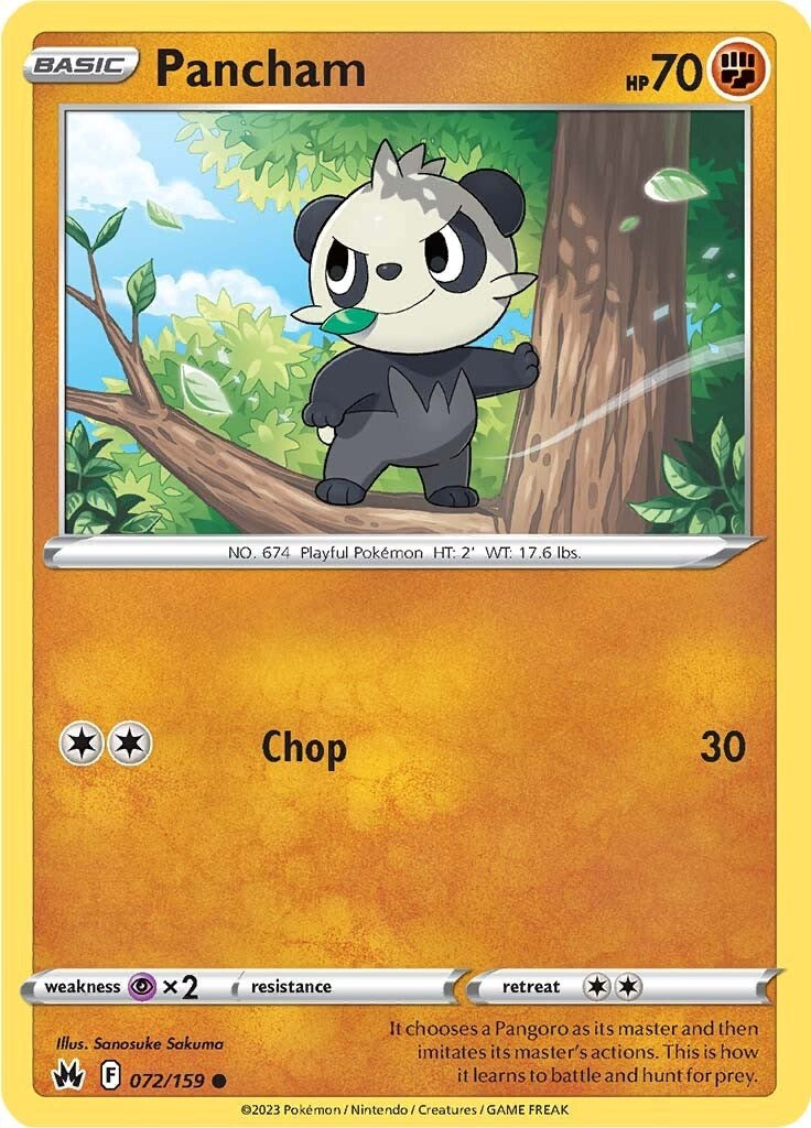 Pancham (072/159) [Sword & Shield: Crown Zenith] | Exor Games Bridgewater