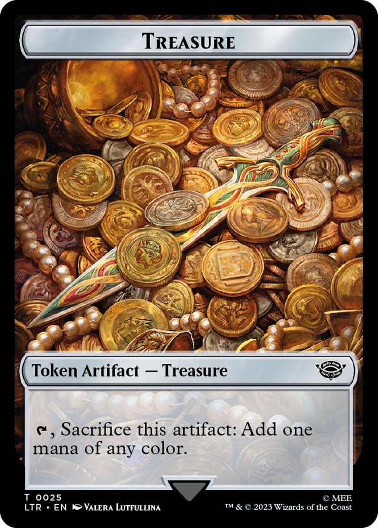 Treasure // Food (0022) Double-Sided Token (Surge Foil) [The Lord of the Rings: Tales of Middle-Earth Tokens] | Exor Games Bridgewater