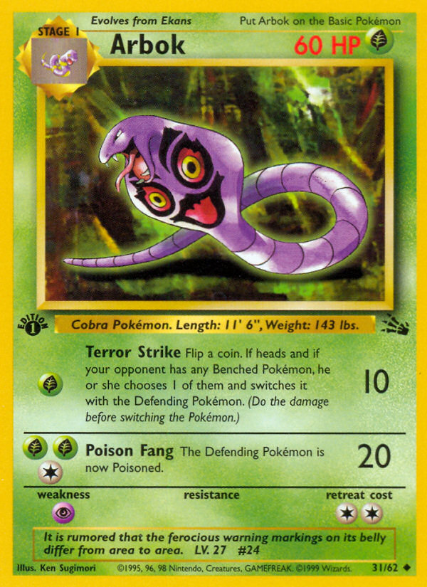 Arbok (31/62) [Fossil 1st Edition] | Exor Games Bridgewater