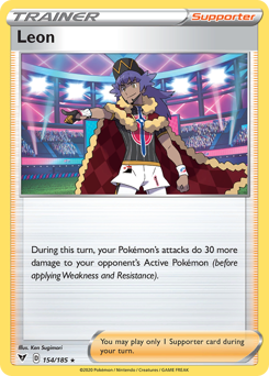 Leon (154/185) [Sword & Shield: Vivid Voltage] | Exor Games Bridgewater