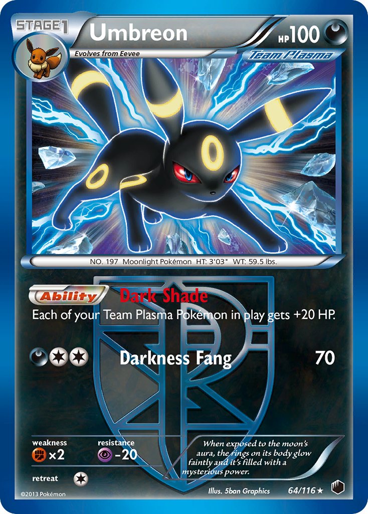 Umbreon (64/116) (Moltres Legendary Battle Deck) (Theme Deck Exclusive) [Black & White: Plasma Freeze] | Exor Games Bridgewater