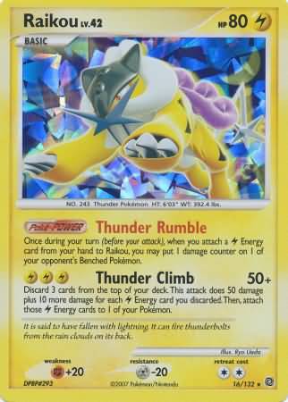 Raikou (16/132) (Cracked Ice Holo) [Diamond & Pearl: Secret Wonders] | Exor Games Bridgewater