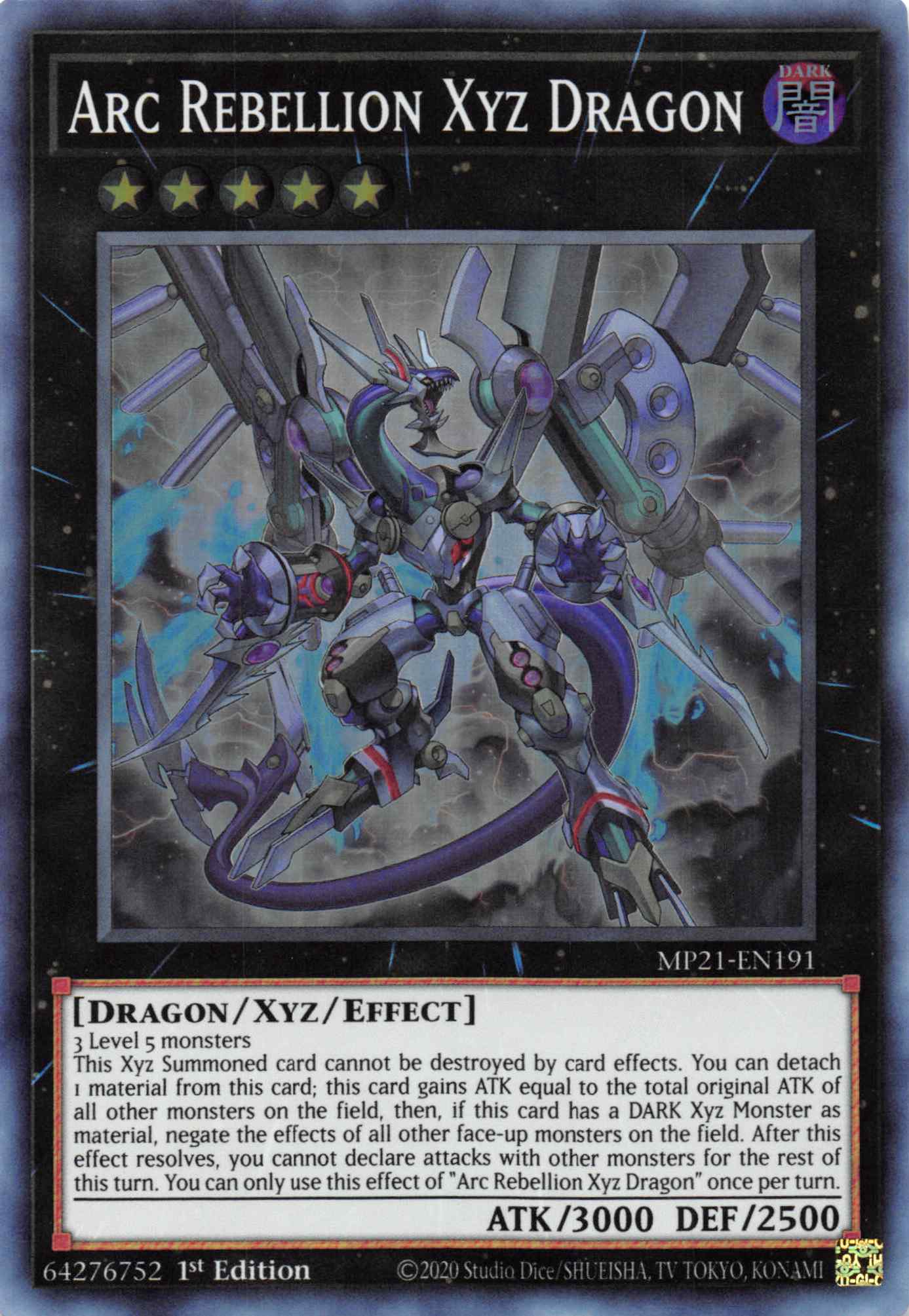 Arc Rebellion Xyz Dragon [MP21-EN191] Super Rare | Exor Games Bridgewater