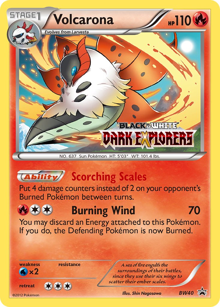 Volcarona (BW40) (Staff Prerelease Promo) [Black & White: Black Star Promos] | Exor Games Bridgewater