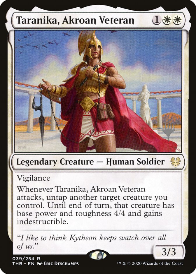 Taranika, Akroan Veteran (Promo Pack) [Theros Beyond Death Promos] | Exor Games Bridgewater