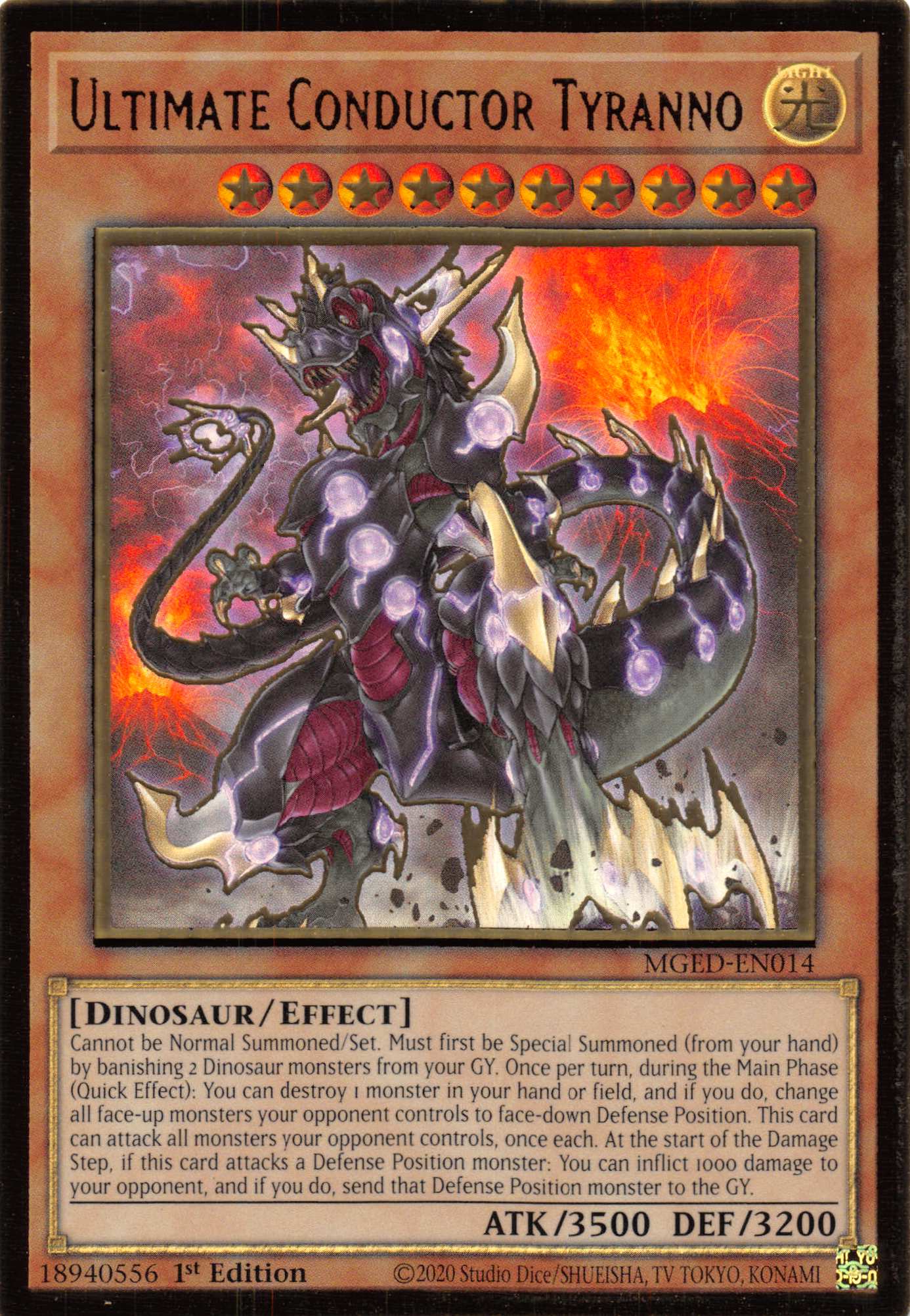 Ultimate Conductor Tyranno [MGED-EN014] Gold Rare | Exor Games Bridgewater