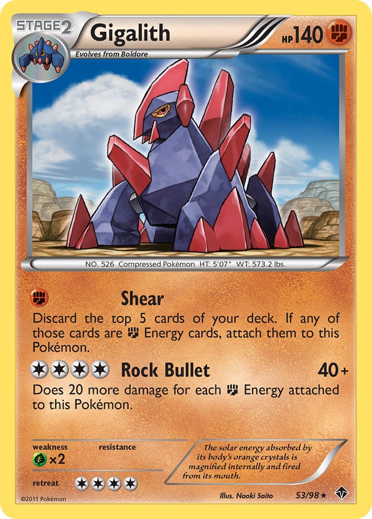 Gigalith (53/98) (Cracked Ice Holo) (Blister Exclusive) [Black & White: Emerging Powers] | Exor Games Bridgewater