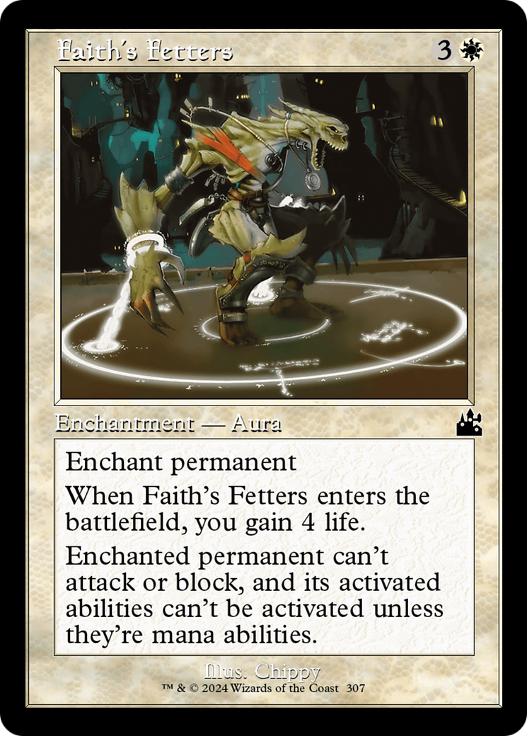 Faith's Fetters (Retro Frame) [Ravnica Remastered] | Exor Games Bridgewater