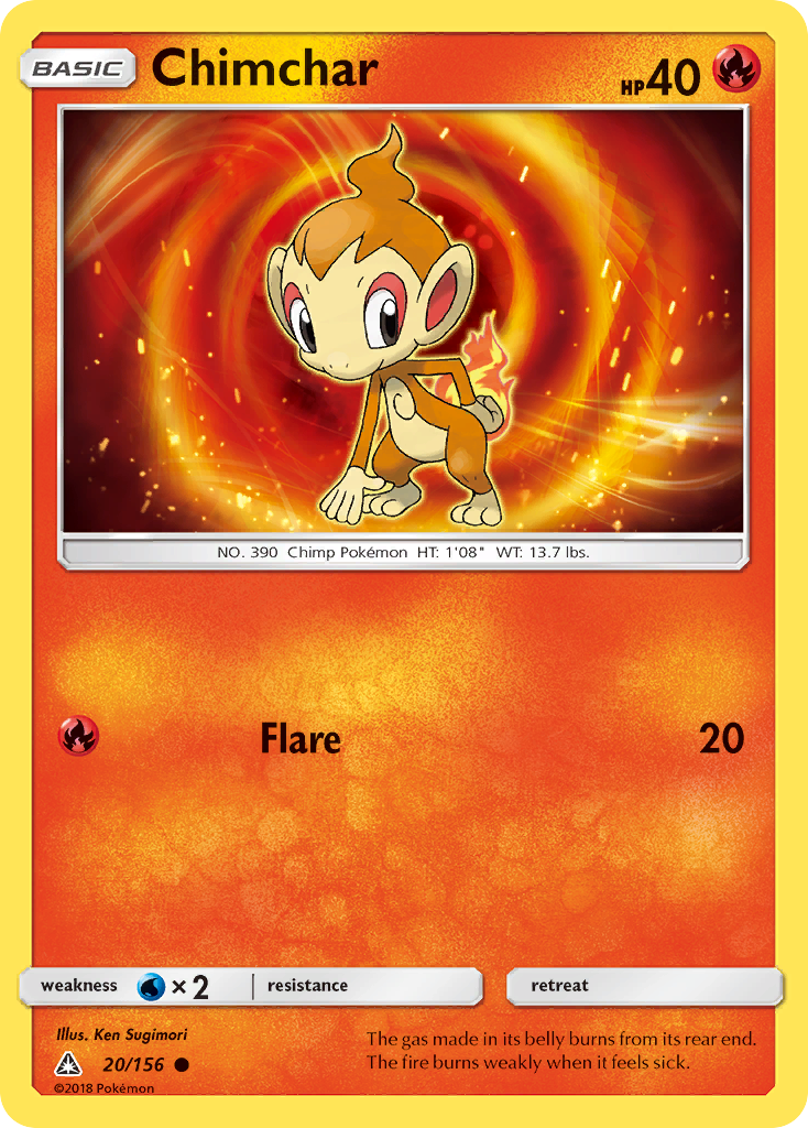 Chimchar (20/156) [Sun & Moon: Ultra Prism] | Exor Games Bridgewater
