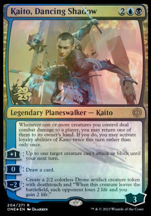 Kaito, Dancing Shadow [Phyrexia: All Will Be One Prerelease Promos] | Exor Games Bridgewater