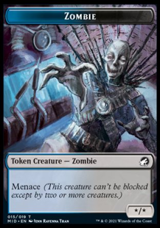 Zombie Token (015) [Innistrad: Midnight Hunt Tokens] | Exor Games Bridgewater