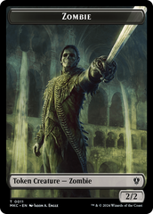 Copy // Zombie Double-Sided Token [Murders at Karlov Manor Commander Tokens] | Exor Games Bridgewater