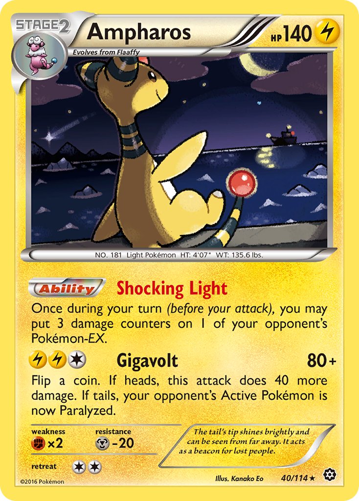 Ampharos (40/114) (Theme Deck Exclusive) [XY: Steam Siege] | Exor Games Bridgewater