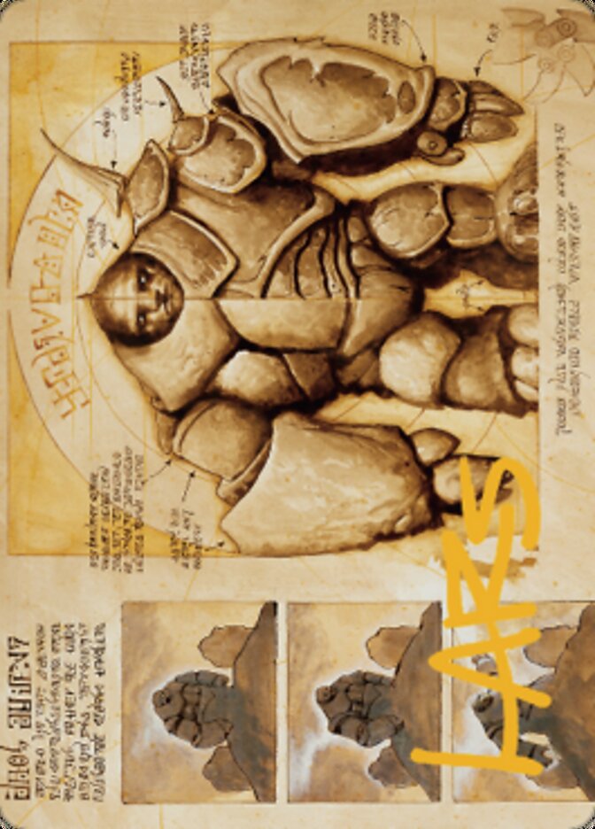 Precursor Golem Art Card (Gold-Stamped Signature) [The Brothers' War Art Series] | Exor Games Bridgewater