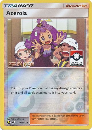 Acerola (112a/147) (League Promo 3rd Place) [Sun & Moon: Burning Shadows] | Exor Games Bridgewater