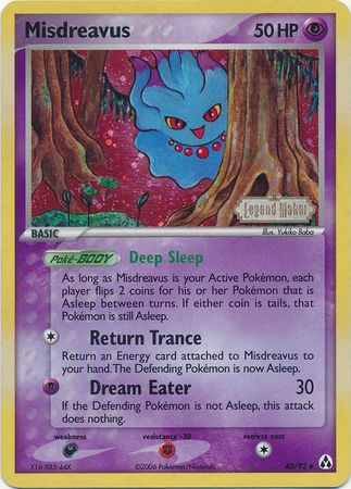 Misdreavus (40/92) (Stamped) [EX: Legend Maker] | Exor Games Bridgewater