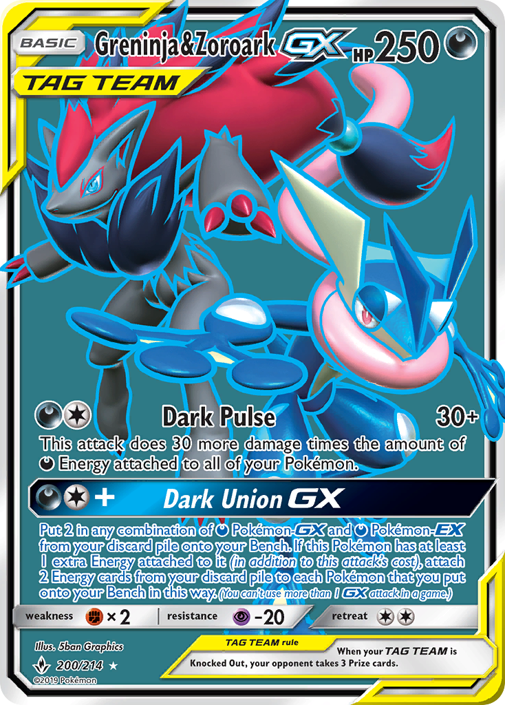 Greninja & Zoroark GX (200/214) [Sun & Moon: Unbroken Bonds] | Exor Games Bridgewater