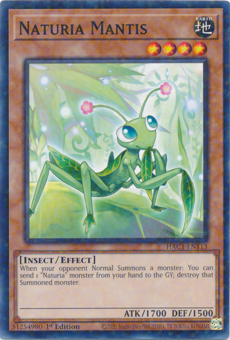 Naturia Mantis (Duel Terminal) [HAC1-EN113] Common | Exor Games Bridgewater