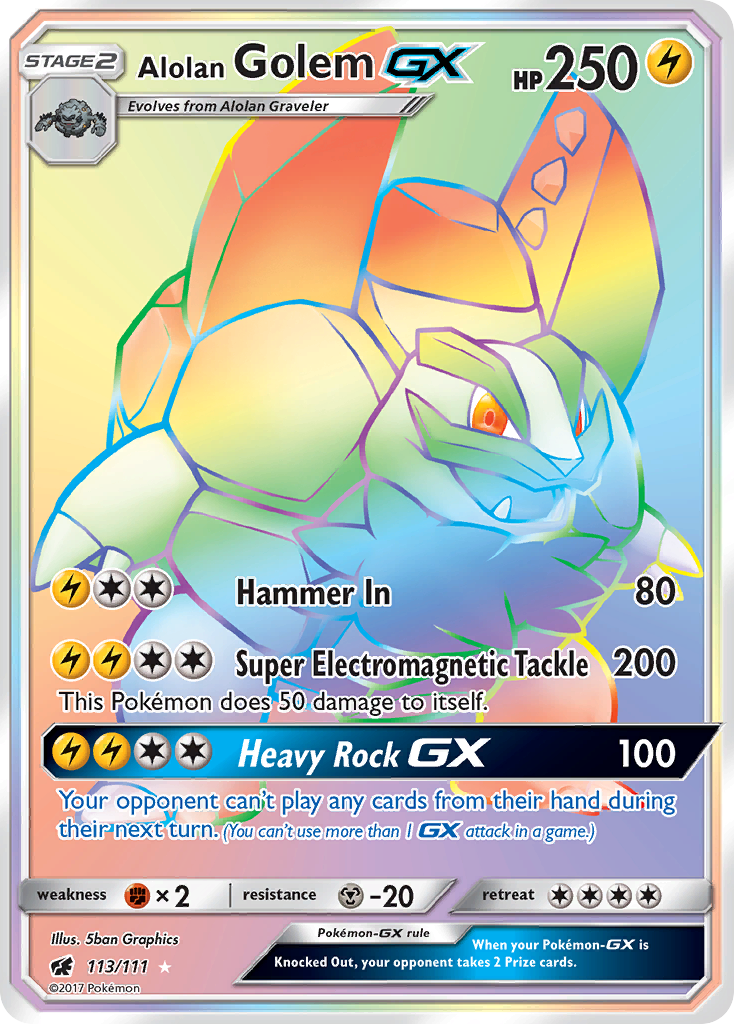 Alolan Golem GX (113/111) [Sun & Moon: Crimson Invasion] | Exor Games Bridgewater